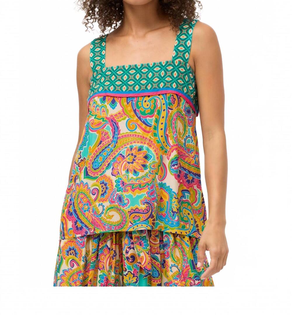 NEW JOHNNY WAS paisley cami top in cristata